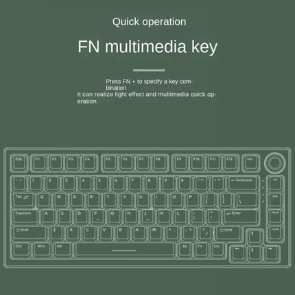 82 Keys Bluetooth Wireless 3-mode RGB Hot-plug Customized Mechanical Keyboard Kit + Keycap(Black)-garmade.com