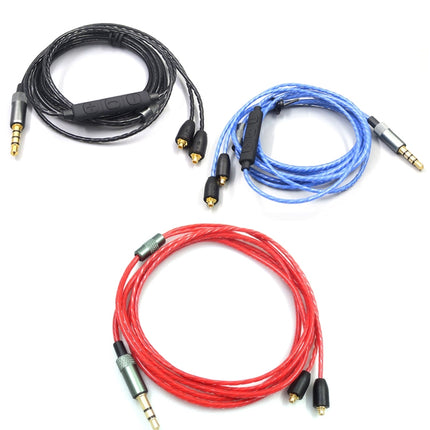1.2m For Shure MMCX / SE215 / SE535 / SE846 / UE900 Volume Adjustment Headphone Cable(Blue)-garmade.com