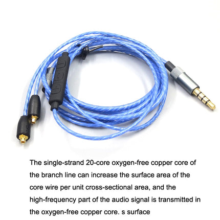 1.2m For Shure MMCX / SE215 / SE535 / SE846 / UE900 Volume Adjustment Headphone Cable(Red)-garmade.com