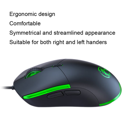 IMICE T30 Wired E-Sports Gaming Mouse LED Luminous Colorful Programmable 6D Mouse(Black)-garmade.com