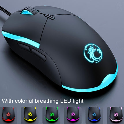 IMICE T30 Wired E-Sports Gaming Mouse LED Luminous Colorful Programmable 6D Mouse(Black)-garmade.com