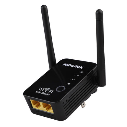 PIX-LINK 2.4G 300Mbps WiFi Signal Amplifier Wireless Router Dual Antenna Repeater(AU Plug)-garmade.com