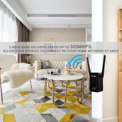 PIX-LINK 2.4G 300Mbps WiFi Signal Amplifier Wireless Router Dual Antenna Repeater(AU Plug)-garmade.com