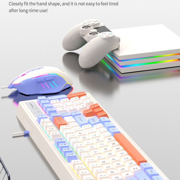 Keyboard Snake Key K-Snake Wired E-Sports Keyboard Mouse Mechanical Feel 98 Key Desktop C ...