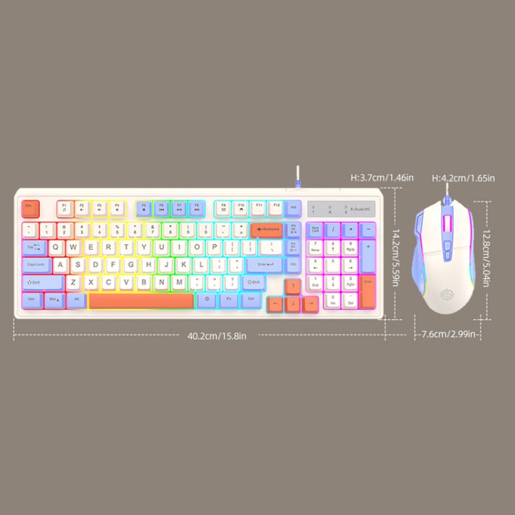 Keyboard Snake Key K-Snake Wired E-Sports Keyboard Mouse Mechanical Feel 98 Key Desktop C ...