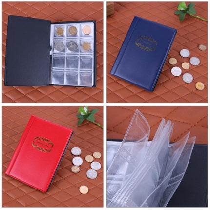 2 PCS Russian Cover 120 Coins Pocket-sized Collection Album(Blue)-garmade.com