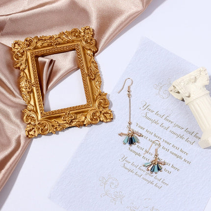 Vintage Gold Resin Mini Photo Frame Earrings Jewelry Decoration Photo Props(Square)-garmade.com