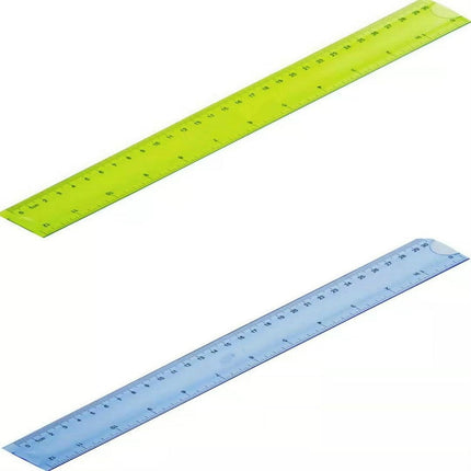 Soft Ruler Student Flexible Ruler Tape Measure Straight Ruler Office School Supplies, Length:20cm(Blue / Green Random Delivery)-garmade.com