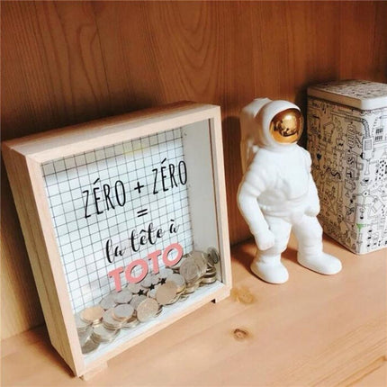 Creative Wooden Art Fresh Piggy Bank Bedroom Desktop Decoration Ornaments Sundries Storage Box, Style:Wooden Storage Box -B-garmade.com