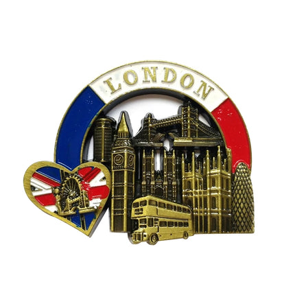 Architectural Landscape Metal Magnetic Refrigerator Stickers Home Decoration(London)-garmade.com