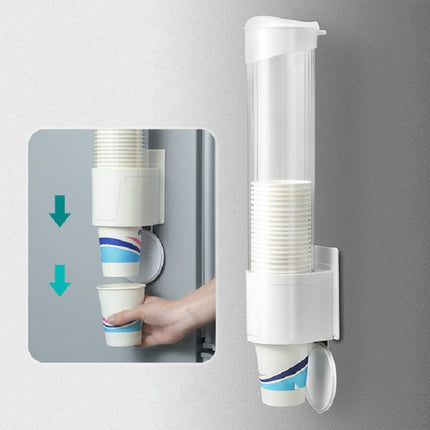 Household Disposable Cup Holder Wall-mounted Rack Convenient Dustproof Automatic Cup Taker, Specification:Large White-garmade.com