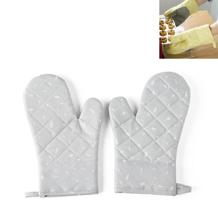 Kitchen Microwave Oven Thickened Silicone Heat-resistant Baking Special Insulation and Anti-scalding Gloves(Gray)-garmade.com