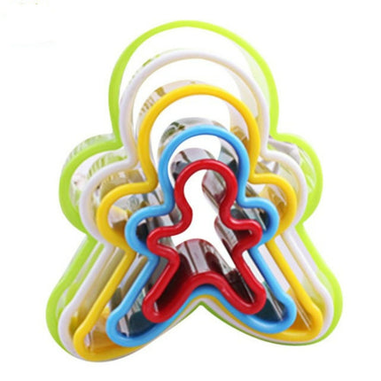 5 PCS Cookies Plastic Cake Mould Biscuit Plunger Forms DIY Baking Tools(Human)-garmade.com