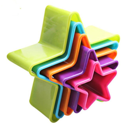 5 PCS Cookies Plastic Cake Mould Biscuit Plunger Forms DIY Baking Tools(Pentagram)-garmade.com