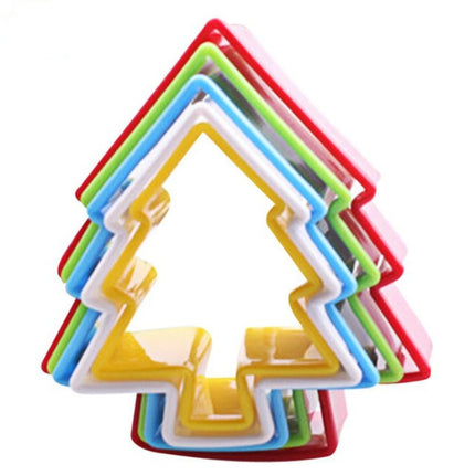 5 PCS Cookies Plastic Cake Mould Biscuit Plunger Forms DIY Baking Tools(Tree)-garmade.com