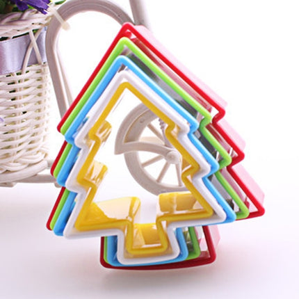 5 PCS Cookies Plastic Cake Mould Biscuit Plunger Forms DIY Baking Tools(Tree)-garmade.com