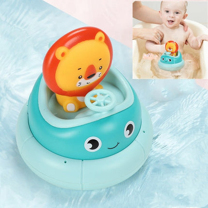 Children Bathroom Electric Rotating Cup Water Spray Bathing Puzzle Water Toy(Blue Lion)-garmade.com