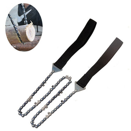 Outdoor Portable Hand-held Wire Saw Field Survival Manganese Steel Chain Saw Multifunctional Logging Saw(11 Teeth Black)-garmade.com