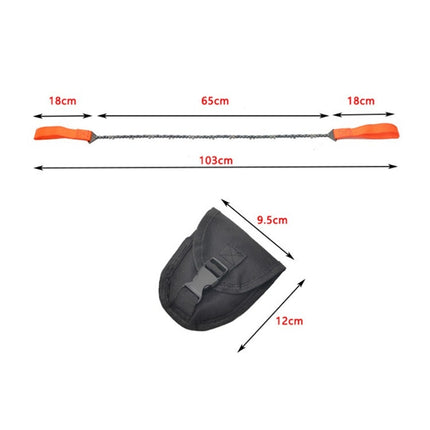 Outdoor Portable Hand-held Wire Saw Field Survival Manganese Steel Chain Saw Multifunctional Logging Saw(11 Teeth Black)-garmade.com