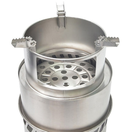Outdoor Portable Round Wood Stove Charcoal Stove Solid Alcohol Stove Thick Stainless Steel Picnic Stove-garmade.com