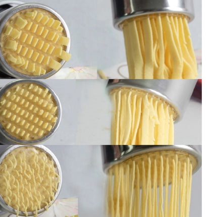 Household Stainless Steel Pasta Machine Small Manual Pasta Machine Multi-function Noodle Machine, Style:Noodle Machine + 7 PCS Mould-garmade.com