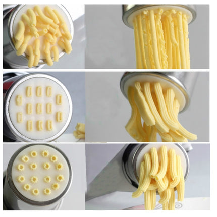 Household Stainless Steel Pasta Machine Small Manual Pasta Machine Multi-function Noodle Machine, Style:Noodle Machine + 7 PCS Mould-garmade.com