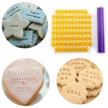 2 PCS English Alphanumeric Symbol Seal Cookie Mold Movable Type Cake Mold Set-garmade.com