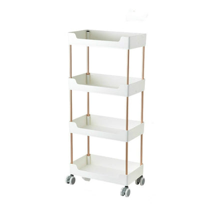 Rack Trolley Narrow Section Floor Multi-layer Book Storage Rack, Style:Four Layers-garmade.com