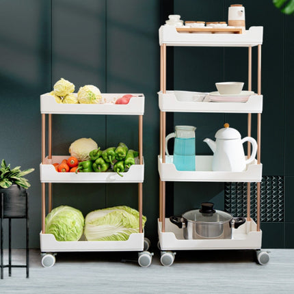 Rack Trolley Narrow Section Floor Multi-layer Book Storage Rack, Style:Four Layers-garmade.com