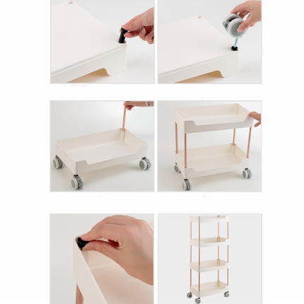 Rack Trolley Narrow Section Floor Multi-layer Book Storage Rack, Style:Four Layers-garmade.com