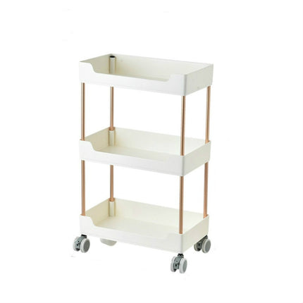 Rack Trolley Narrow Section Floor Multi-layer Book Storage Rack, Style:Three Layers-garmade.com