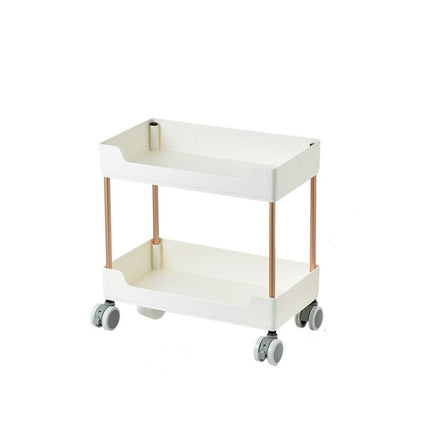 Rack Trolley Narrow Section Floor Multi-layer Book Storage Rack, Style:Two Layers-garmade.com