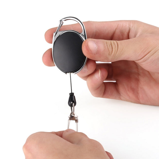 5PCS Outdoor Telescopic Wire Rope Key Ring Burglar Keychain EDC Retractable Chain Return key Ring Holder-garmade.com
