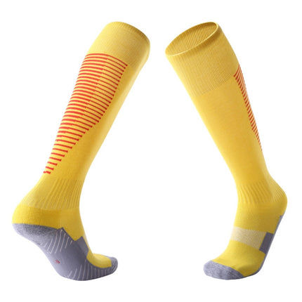 One Pair Adult Anti-skid Over Knee Thick Sweat-absorbent High Knee Socks(Yellow)-garmade.com
