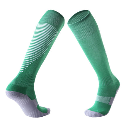 One Pair Adult Anti-skid Over Knee Thick Sweat-absorbent High Knee Socks(Green)-garmade.com