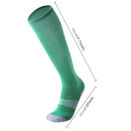 One Pair Adult Anti-skid Over Knee Thick Sweat-absorbent High Knee Socks(Green)-garmade.com