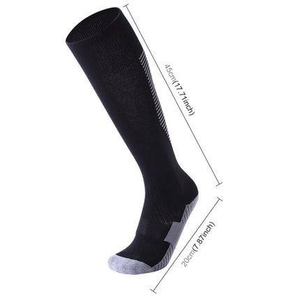 One Pair Adult Anti-skid Over Knee Thick Sweat-absorbent High Knee Socks(Black)-garmade.com
