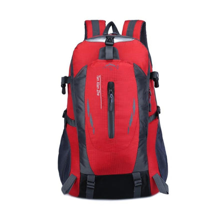 Large-capacity Travel Mountaineering Bag Men and Women Outdoor Sports Leisure Nylon Waterproof Backpack(Red)-garmade.com