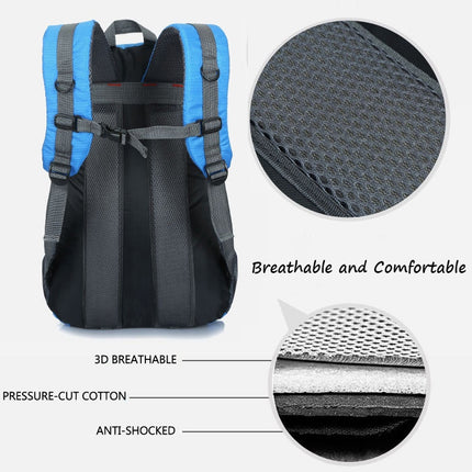 Large-capacity Travel Mountaineering Bag Men and Women Outdoor Sports Leisure Nylon Waterproof Backpack(Orange)-garmade.com