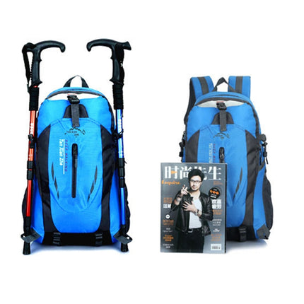Large-capacity Travel Mountaineering Bag Men and Women Outdoor Sports Leisure Nylon Waterproof Backpack(Black)-garmade.com