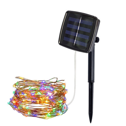22m 200 LEDs Solar Powered Home Garden Copper Wire String Fairy Light Outdoor Christmas Party Decor Strip Lamp with 8 Modes(RGB)-garmade.com