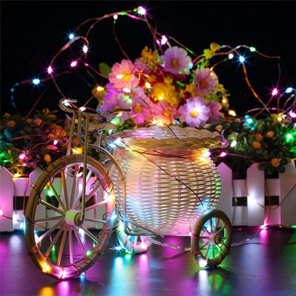 22m 200 LEDs Solar Powered Home Garden Copper Wire String Fairy Light Outdoor Christmas Party Decor Strip Lamp with 8 Modes(RGB)-garmade.com