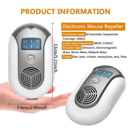 Electronic Pest Control Ultrasonic Pest Repeller(Grey)-garmade.com