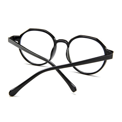 Fashion Eyeglasses Retro TR Frame Plain Glass Spectacles(Bright black)-garmade.com