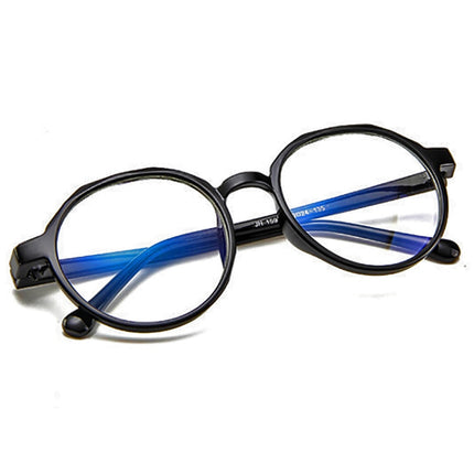 Fashion Eyeglasses Retro TR Frame Plain Glass Spectacles(Matte Black)-garmade.com