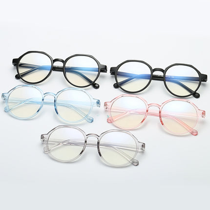 Fashion Eyeglasses Retro TR Frame Plain Glass Spectacles(Pink)-garmade.com