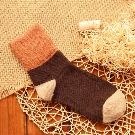 5 Pairs Women Winter Vintage Rabbit Wool Socks Thicken Warm Female Fashion Patchwork Retro thermal Cotton Socks, Size:Free Size(red socks)-garmade.com