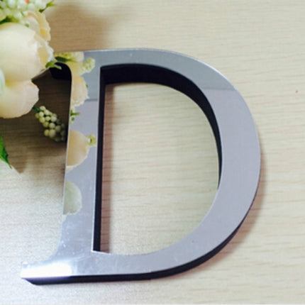 2 PCS Home Decoration Creative Personality English Letters Acrylic Mirror 3D DIY Wall Stickers(D)-garmade.com
