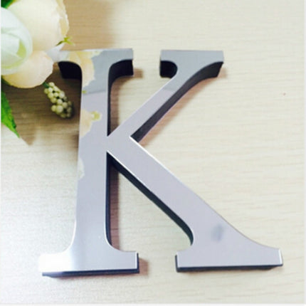 2 PCS Home Decoration Creative Personality English Letters Acrylic Mirror 3D DIY Wall Stickers(K)-garmade.com
