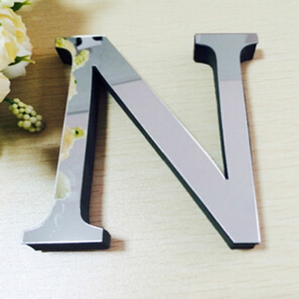 2 PCS Home Decoration Creative Personality English Letters Acrylic Mirror 3D DIY Wall Stickers(N)-garmade.com